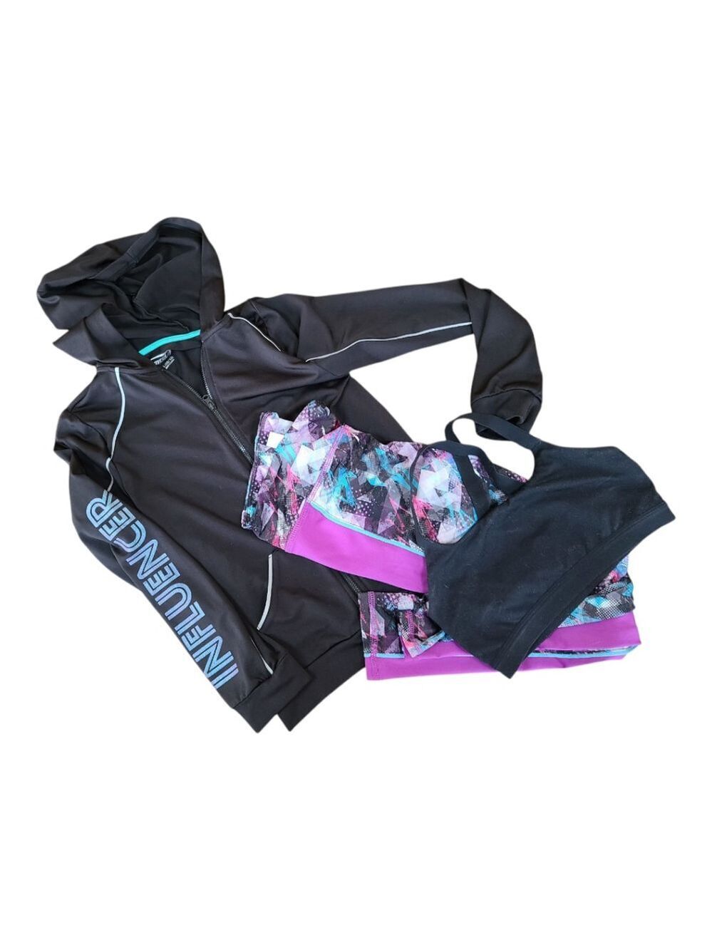 MTA Sport Girls Active Set Black Jacket & Leggings L